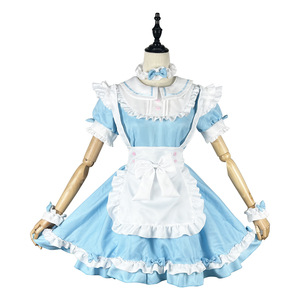 Alice Maid Costume Sky Blue Plus Size Detachable Sleeves Women Performance Outfit - Product Image 5