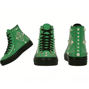 รองเท้าผ้าใบแฟชั่นผู้หญิงแบบกำหนดเองได้  รองเท้าผ้าใบหุ้มข้อสูง  รองเท้าผ้าใบผู้ชายสไตล์เรโทร  รองเท้าผ้าใบลำลองหนังวัว - Product Image 4