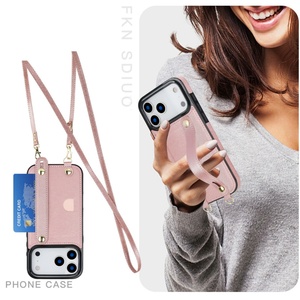 เคสโทรศัพท์มือถือหนังสำหรับ iPhone 17 Pro Max พร้อมสายคล้องคอ, เคสหนังแบบกระเป๋าสตางค์สำหรับ iPhone 17 พร้อมช่องใส่สายคล้องเพิ่มเติม - Product Image 3