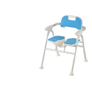 Portable Elderly Shower Bath Toilet Chair Seat Adjustable Armrests Cross Folding Flip Bathing Equipment Heavy Duty Safety - Product Image 2