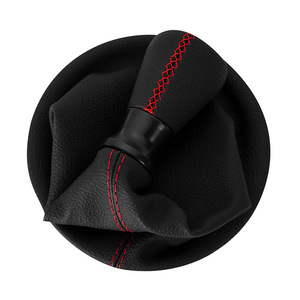 Pommeau de levier de vitesse en cuir, 5 vitesses, avec couvercle anti-poussière, pour Peugeot Citron 307, conception ergonomique - Product Image 2