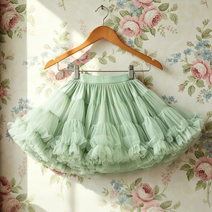 Vestido <span class=keywords><strong>de</strong></span> Princesa <span class=keywords><strong>de</strong></span> Tul Verde Claro con Diseño <span class=keywords><strong>de</strong></span> Volantes en Capas, Falda Tutú Navideña para Niñas, Color Personalizado, Inspirado en <span class=keywords><strong>Películas</strong></span> y Series <span class=keywords><strong>de</strong></span> Televisión - Product Image 2
