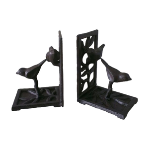 Sujetalibros de pájaros rústicos pesados de hierro forjado a mano artesanías de herrero en hierro fundido Juego de 2 para soporte de libros - Product Image 6