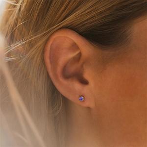 Orecchini a Perno Minimalisti con Cristallo Birthstone in Acciaio Inossidabile Dorato, Zircone Delicato, Gioielli Classici alla Moda per Donna, Idea Regalo - Product Image 3