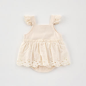 INS風新作夏ベビーロンパース 刺繍レースベビーガールズロンパース 可愛いベビーボディスーツ アウトドアクライミング用 - Product Image 5