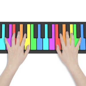 Wholesale 49‑Key Flexible Hand Roll‑up Piano Rainbow Color Silicone Portable Electronic Keyboard For Beginner Children - Product Image 4