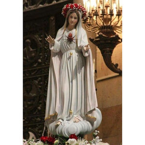Estatuas de Mármol Personalizadas de la Virgen María de Fátima Multicolores Talladas a Mano en Piedra para Decoración de Iglesia Religiosa - Product Image 1