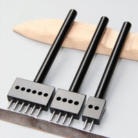 Lot de 3 poinçons à cuir creux de 4 mm – Outils de travail pour trous de 2/4/6 dents