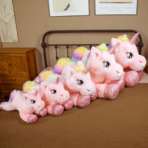 Boneka hewan lembut Unicorn, mainan Unicorn mewah lucu baru katun PP bantal tidur nyaman hadiah ulang tahun untuk pesta anak perempuan - Product Image 6