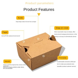 Fabrika toptan tek kullanımlık gıda sınıfı Kraft kağıt kutuları kek ambalajı karton gıda için kullanılan özelleştirilmiş boyutu baskı - Product Image 2
