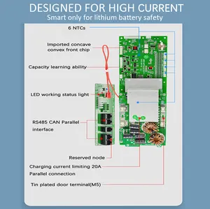 JBD Smart BMS 36 В 60 В 48 В Ион/Lifepo4 10S 11S 12S 13S 14S 15S 16S 100A 120A 200A BMS с RS485/CAN/инвертор/LCD/БТ