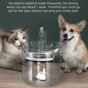 Latest Transparent Ultra Quiet wireless charging <b>automatic</b> circulation cat <b>water</b> fountain Pet <b>water</b> <b>dispense</b> - Product Image 2