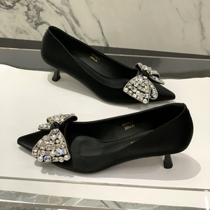 New Hot Selling Shallow Mouth Pointed <b>Toe</b> Stiletto Fashionable and Versatile High-end High Heels - Product Image 1