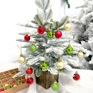 lectroplated <b>Glitter</b> Mini Christmas Baubles Shiny Small Xmas Balls Hanging Ornaments For Desktop Mini Christmas Tree Decor - Product Image 5