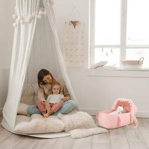 Ensemble <span class=keywords><strong>de</strong></span> berceau pour poupée avec auvent et couverture d'oreiller - Product Image 6