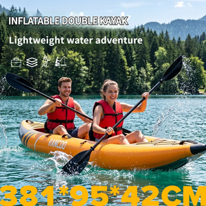 Kayak gonflable <span class=keywords><strong>pour</strong></span> deux personnes, bateau de pêche gonflable, bateau pneumatique à rames, bateau d'assaut, canoë - Product Image 3