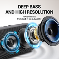 Speaker Nirkabel Portabel dengan Subwoofer Terintegrasi, Bass Ekstra, Tahan Air IP67, Tahan Debu, Lampu Warna-warni, Grosir