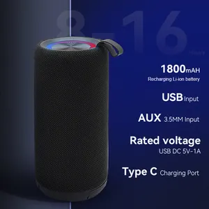 Portable Waterproof Bluetooth Speakers With Rechargeable Battery And Type-C Connectors
