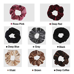 Chouchous en velours rose à thème, élastiques en velours, chouchous doux pour les amoureux du rose, bandeaux et attaches pour cheveux - Product Image 2
