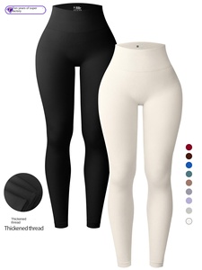 Pantalon de yoga et de fitness pour femme, style européen, <span class=keywords><strong>taille</strong></span> <span class=keywords><strong>haute</strong></span>, longueur cheville, sans couture, en Spandex/Nylon, infroissable, <span class=keywords><strong>taille</strong></span> élastique, 190g - Product Image 6