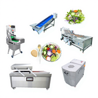 Commerciële salade-wasmachine, salade-snijmachine, industriële sla-was- en drooglijn