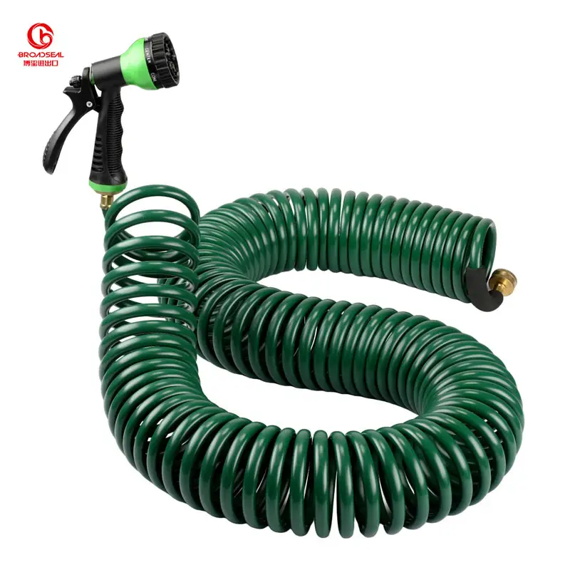 Retractable Coil Magic Garden Water Hose Car Cleaning Spring Pipe Plastic Hose Plant Watering Spray Gun