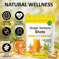 Poudre de Shots de Gingembre et Curcuma pour la Santé des Articulations et de l'Intestin, Renforce l'Immunité et la Vitalité, Favorise la Digestion, pour Hommes et Femmes, avec Logo Personnalisable