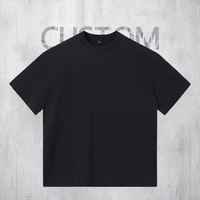 T-shirt Homme OEM 100% Coton Tricoté Lourd 260g Teint Uni Coupe Oversize Épaules Tombantes avec Impression en Relief