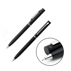 Promotional Black Slim Twist Metal Ballpoint <b>Pen</b> With Writing Blue or Black <b>Refill</b> Custom Logo for Hotel Office Printing - Product Image 3