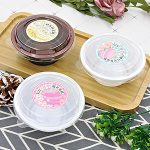 ปกพลาสติกสีแดงและสีดำทิ้ง <span class=keywords><strong>Donburi</strong></span> ข้าวราเมนก๋วยเตี๋ยวชามซุปที่มีฝาปิด - Product Image 3