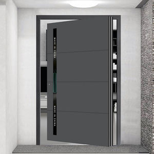 Prettywood Design moderne Bois massif Extérieur aluminium acier inoxydable pivot Portes d'entrée avec éclairage latéral - Product Image 3