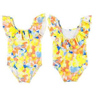 Maillot de bain une pièce à volants pour filles, motif Floral, culotte tanga, Bikini pour la plage - Product Image 1