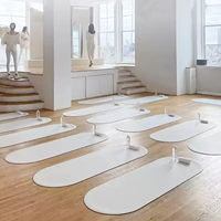 Tapis de Pilates pliable en caoutchouc naturel Machalon Custom Arch, 5 mm, haute qualité, durable, antidérapant, 183x66 cm, rose, ovale.