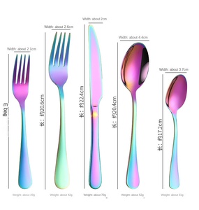 ชุดช้อนส้อมมีดสเตนเลสสตีลหลากสีสำหรับเนื้อวัวแบบขายส่งตามสั่ง - Product Image 5