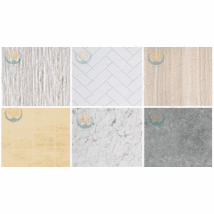 1เมตรกันน้ำสีขาว Carrara หินอ่อนพีวีซีผนังห้องอาบน้ำหุ้มแผงสำหรับการตกแต่งภายใน - Product Image 2