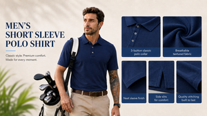 Polo basique pour homme avec logo OEM personnalisé, respirant, texturé, couleur unie, manches courtes, décontracté, en piqué, vêtements de tennis - Product Image 2