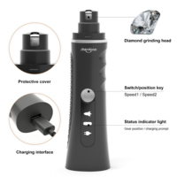 Shernbao PNG-008L Professioneller Edelstahl-Tiernagelschleifer mit Doppel-LED-Leuchten 2-Gang Elektrischer Hundenageltrimmer Wiederaufladbar
