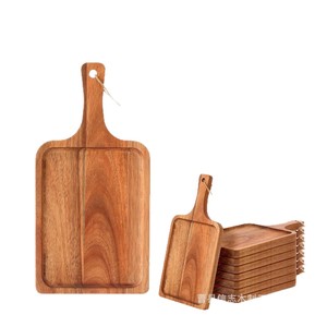 Wooden Square <b>Tray</b> Cutting Board Brown Restaurant Serving <b>Trays</b> For Steak Fruit Dessert Afternoon <b>Tea</b> - Product Image 1