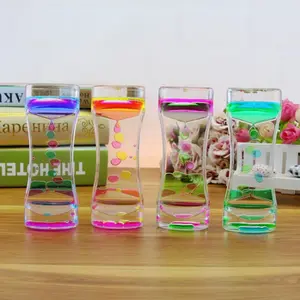 Hot Sale Acrylic Sensory Fidget Anxiety Autism Colorful Natural Stress Relief Toys Liquid Motion Bubbler Timer Hourglass