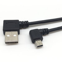 Câble USB A mâle à angle droit vers Mini USB pour caméra embarquée et connecteur de charge pour téléphone Android
