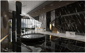 Revêtement mural en pierre frittée à jointure invisible, grand format, effet marbre, dalle en <span class=keywords><strong>porcelaine</strong></span> pour mur de couloir de luxe - Product Image 2