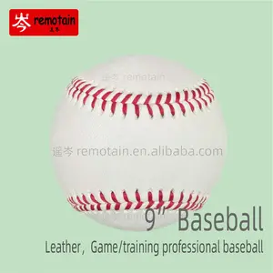 50% Wol Hoge Kwaliteit Professionele Game 9 "Baseball Koeienhuid Custom Gedrukt Volnerfleer Platte Naad Verhoogde Naad Wol kurk