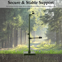 Support de fixation double pour caméra de chasse, réglable en hauteur, avec piquet de sol, pour caméra de chasse et panneau solaire