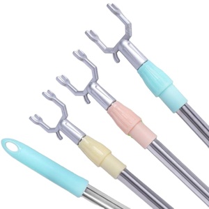 Crochets <span class=keywords><strong>à</strong></span> vêtements télescopiques rétractables en acier inoxydable portables 140CM Pôles de corde <span class=keywords><strong>à</strong></span> <span class=keywords><strong>linge</strong></span> durables - Product Image 2