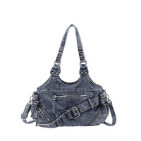 Bolso de Hombro Estilo Vaquero Retro Occidental para Mujer 2026, Bolso Casual y Relajado Estilo Biker y Bandolera Portátil