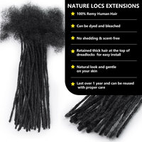 Thin Dreadlocks Extensión del cabello Belleza Producto de cabello humano Micro Locs Extensión Dread para ganchillo