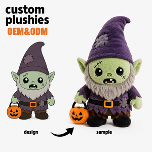 Muñeco de Gnomo de Peluche Personalizado para Halloween, Juguete de Peluche de Tela de Poliéster Suave Relleno de Algodón PP, Lindo Muñeco de Gnomo de Peluche para Decoración de Halloween - Product Image 1