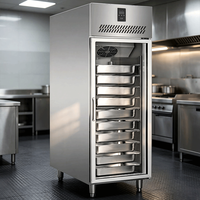 Réfrigérateur commercial vertical de type européen, porte simple, en acier inoxydable, pour restaurant, GN -5C +5C, dégivrage automatique, OEM