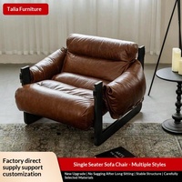 Fauteuil Jersey Island pour salon, style Mid-Century, en métal, avec revêtement en coton, non pliable, fauteuil inclinable vintage, pour la détente, meuble individuel pour la maison