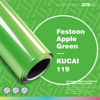 KUCAI 1.52*17m Autocollant de voiture en vinyle PVC PET super brillant vert pomme, film de protection pour voiture, autocollants de carrosserie